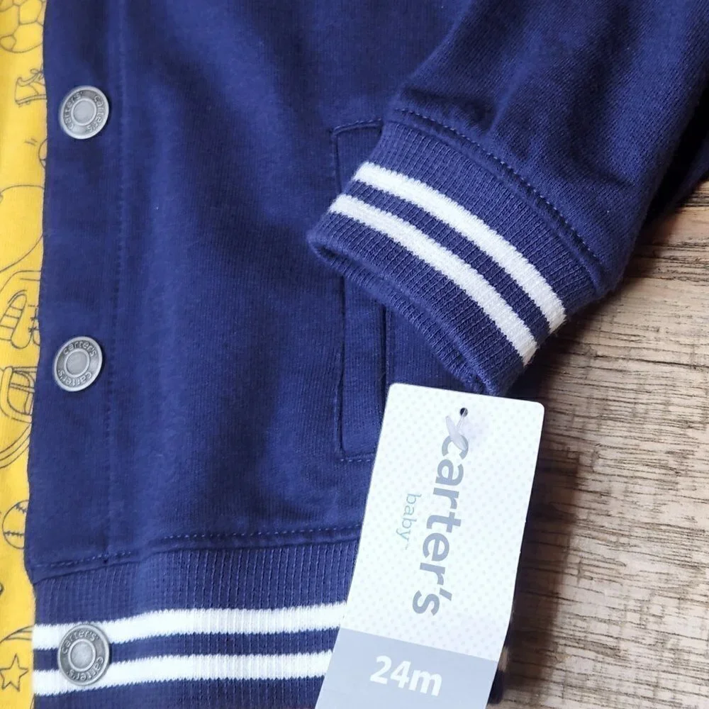 New Carter's 2-pieces Sport Captain Blue Varsity Jacket 24m